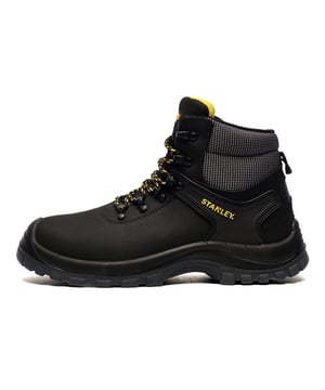 The Stanley Nova Safety Boots offer a modern twist on a traditional design, providing the perfect balance of comfort, flexibility, and safety. With a durable leather upper and breathable lining, these lace-up boots keep your feet comfortable throughout the day. The innovative ankle support system and heel counter deliver added stability, ensuring that you can move with confidence, no matter the job.
 What sets the Stanley Nova apart is its slip-resistant, flexible PU outsole, which provides a lighter, more agile feel without compromising on safety. Designed with a steel toecap and a rubber bump cap, these boots offer robust protection from impact and sharp objects. The dual-density polyurethane sole further enhances comfort and resilience, ensuring a durable, long-lasting boot. The Stanley Nova Safety Boots combine modern style with top-tier performance, making them a reliable choice for any work environment.
 With an SB SRC safety rating, these boots offer high-quality protection and reliability throughout your workday. Whether you're working on a construction site or in other demanding environments, the Stanley Nova boots are built to keep you safe and comfortable from start to finish.
 - Nubuck leather / Textile upper
 - Breathable lining
 - Lace-up closure
 - Steel Toe-Cap with a rubber bump cap
 - Heel & Ankle support
 - Dual density polyurethane sole
 - Slip resistant PU outsole
 - Stanley branding