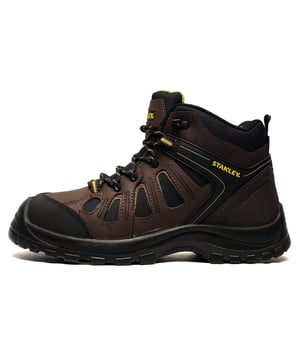 The Stanley Brampton Mens Safety Boot is the perfect combination of durability, comfort, and protection, designed for professionals who need reliable footwear on the job. Built with a steel toe cap and shock absorbing midsole, these boots offer complete protection from impacts and sharp objects. The leather and mesh upper is water-resistant, keeping your feet dry in wet conditions, while the PU outsole provides exceptional slip resistance, oil resistance, and anti-static properties, ideal for slippery or oily environments.
With an S3 SRC safety rating, the Brampton boot meets high safety standards, ensuring you're protected from a variety of hazards. The steel toe cap shields your toes from heavy objects, and the steel midsole prevents penetration from sharp objects. These boots are designed to endure the toughest conditions, delivering lasting comfort and reliable protection so you can focus on the task at hand. Whether you're working on a construction site or in a warehouse, the Stanley Brampton Mens Safety Boot is built to perform, keeping you safe and comfortable all day long.

- Leather / Mesh water resistant upper
- Lace up fit
- Oil resistance and Anti-static properties
- Padded tongue & heel collar
- Steel Toe-Cap
- Shock absorbing midsole
- Heel pull for easy on / off wear
- Slip resistant PU outsole
- Stanley branding