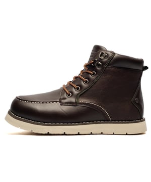 With a smart and sophisticated look, the Original Penguin Atlas 2 offers a premium ankle boot with designer looks, for a refined touch for everyday wear. Featuring on trend brown uppers with a moccasin-style toe and total panel to the ankle with padding around the heel cuff for the ultimate in style.
 Delivered with a cushioned footbed for support and comfort with a hardwearing rubber outsole, providing stability and traction on a variety of surfaces, finished with stylish stitching and a Penguin brand stamp of recognition to the side and tongue
 - Synthetic upper
 - Lace up system
 - Neat designer detailing 
 - Padded heel cuff
 - Cushioned insoles
 - Durable outsole
 - Original Penguin branding throughout