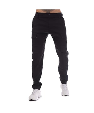 Mens C.P. Company Metropolis Serires Technical Cargo Pants in black.- Zip fly and button fastening.- Side pockets.- Rear welt pockets.- Cargo flap snap pockets.- Velcro pocket with rubberized logo badge.- Belt loops.- Ergonomic fit.- 100% Polyester.- Ref: 18CLPA042A999