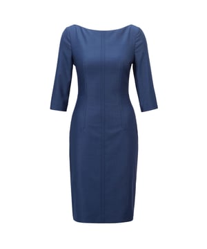 Boss Dokos Jurk voor dames. Verhoog je garderobe met deze prachtige Hugo Boss Dokos jurk tot op de knie. Deze jurk is perfect voor elke gelegenheid, of het nu een zakelijke bijeenkomst, een cocktailparty of een casual dagje uit is.- Schuine hals.- Ellebooglengte mouwen.- Knielengte.- Ritssluiting.-