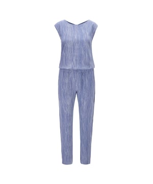 Damesjumpsuit Boss Acoretta. Met deze jumpsuit van BOSS trek je zeker de aandacht bij elke gelegenheid. Het model 'Acoretta 2' flatteert perfect je figuur en voelt comfortabel aan tegen de huid dankzij de pure zijde.- Pure zijde in fijne stofkwaliteit.- Mouwloos.- Ronde halslijn.- Knoopsluiting.- Elastische taille.- Taps toelopende pijpen.