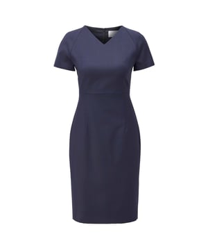 Dames Boss Deitua Sheath Dress. Verhoog je garderobe met deze prachtige Hugo Boss Deitua Houndstooth Sheath Dress. Deze jurk is perfect voor elke gelegenheid, of het nu een zakelijke bijeenkomst, een cocktailparty of een casual dagje uit is. De jurk heeft een V-hals, kapmouwtjes en een knielengte. Het houndstooth-patroon voegt een vleugje klassieke elegantie toe aan de jurk, terwijl de blauwe kleur hem doet opvallen. Gemaakt van 100% scheerwol en gevoerd voor comfort, is deze jurk perfect voor elk seizoen. De ritssluiting zorgt voor een goede pasvorm, terwijl het kokerontwerp en de schedestijl zorgen voor een flatterend silhouet. Deze jurk is een must-have voor elke fashion-forward vrouw die er op haar best uit wil zien.- Sheath jurk.- Houndstooth patroon.- Knielengte.- V-hals.- Korte mouwen.- Ritssluiting achter.