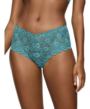 Triumph Amourette Maxi. High rise full brief with soft microfibre fabric, delicate lace and smooth stitching. Product is gentle wash only.