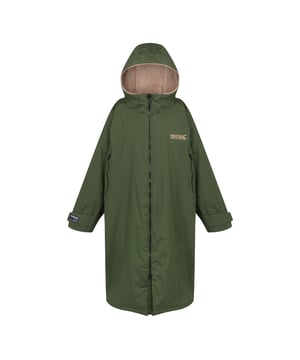 100% Polyester. Lining: Borg, Fleece. Fabric: Hydrafort 5000. Design: Back Print, Logo, Text. Fabric Technology: DWR Finish, Waterproof, Weather Resistant, Windproof. Cuff: Adjustable, Touch Fastening Tab. Neckline: Hooded. Sleeve-Type: Long-Sleeved. Taped Seams. Hood Features: Grown On Hood. Pockets: Inner, 2 Side Pockets, Zip. Fastening: Full Zip. S-M: 38 in. L-XL: 42 in.