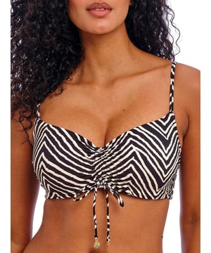 Freya Fiji Falls Bralette Bikini Top. Underwired non padded tank top style braltette swimwear top with flattering gathers at side seam that add shape and volume. This product is recommended as hand wash only.