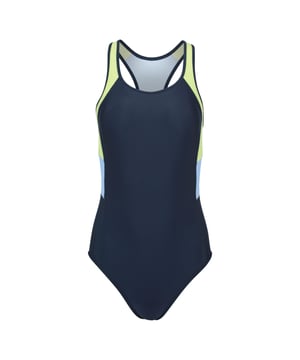 Materiaal buitenkant: 82% Nylon, 18% Elastaan. Voering: 100% polyester. Ontwerp: Contrast. Bevestiging: Pull-On. Hals: Ronde Hals. Stoftechnologie: Ademend, Lichtgewicht. Bustehouder aan de binnenkant, verwijderbare bustevullingen.