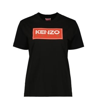 Short Sleeved Black T-Shirt, Kenzo Block Design, Crew Neck Tee, Regular Fit, Fits True To Size, 100% Cotton, Black Tee, Casual Wear