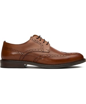 Zapatos brogue Barry de Soletrader para hombre, color tostado, fabricados con piel y suela sintética. Presentan detalle brogue y parte superior de piel.