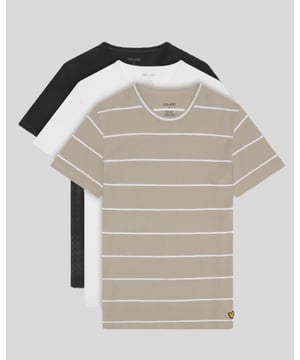 This pack of 3 T-shirts is printed with subtle stripes to give your loungewear a bit of pattern. These slim fit tees are comfy enough to wear around the house and stylish enough for wearing out and about. - Crew neck 
- Short sleeves
- Pack of three
- Composition: 100% cotton, 5% elastane