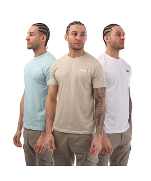 Mens Nicce Krylbo 3- Pack Plain T- Shirt in multi colour.- Crew neckline.- Short sleeves.- Printed logo.- Straight hem.- 100% Cotton.- Ref: NC2P131145BS2
