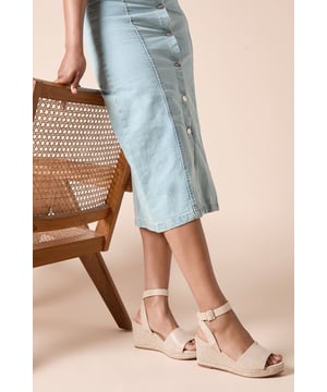 Clever details and good design make the Rebekah's the perfect summer footwear. Boasting espadrille-like flatform heels for added comfort and fastened with a side buckle for ease of wear. Style: Wide Fit Rebekah Peep Toe Wedges.  Ideal for: Casual.  Fit: Wide Fit.  Heel height: Over 9cm/3.5".