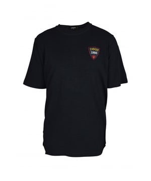 Houtskoolgrijs Dsquared2 T-shirt.Patch op de borst  Dsq2 1995 .Oversized snit.Ronde halslijn.100% katoen.