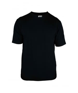 Camiseta Heron Preston de algodón negro. HPNY  bordado en blanco.Parche con logotipo en la espalda.Cuello redondo.Mangas cortas.Corte recto.100% algodón.