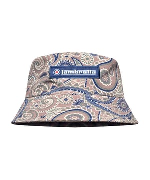 Design: All-Over Print, Logo, Paisley. 8 Row Stitching, Flat Top, Short Brim.