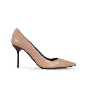 Tom Ford pumpt in rosa Leder.Gold Logo Details auf der Innensohle und Ferse.Spitze.Absatzhöhe 8,5 cm.Made in Italy.