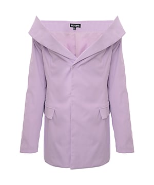 Missyempire Women’s Lilac Off-The-Shoulder Tailored Blazer
Suit up, but make it bold.

Step into your power with the Missyempire Off-The-Shoulder Tailored Blazer in a dreamy lilac hue. This isn’t your standard blazer — with its off-the-shoulder neckline and sharp tailoring, it’s a head-turning mix of structure and sass.

Crafted from 100% polyester, it offers a smooth, sleek finish with just the right amount of polish. Whether styled solo or layered, this blazer brings runway energy to your everyday or night-out looks.

Features:

Off-the-shoulder design for a bold, fashion-forward silhouette

Soft lilac tone for a fresh twist on tailoring

Structured fit for a flattering, feminine shape

Fully tailored in 100% polyester for a smooth, luxe feel

Perfect for dressing up denim or styling with matching trousers

From desk to drinks, this blazer is your go-to for when you want to serve confidence with a side of color.