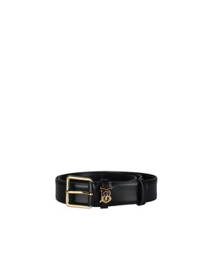 Cinturón Burberry de piel negra.Hebilla dorada con logotipo «TB».Ancho del cinturón: 3 cm.Made in Italy.