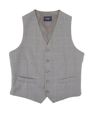 Add a distinguished touch to your wardrobe with the Hackett London Men's Highlight Windowpane Waistcoat in Grey/Blue. Crafted in Romania from 100% wool, this waistcoat features a classic windowpane check design in a modern grey and blue color palette, combining timeless elegance with contemporary appeal.

Color: Grey/Blue – a sophisticated mix of grey with subtle blue windowpane checks for a refined, eye-catching pattern

Material:

Shell: 100% Wool – luxurious, breathable, and perfect for year-round wear

Lining: 100% Rayon – smooth, soft, and comfortable against the skin

Craftsmanship: Made in Romania with exceptional tailoring and attention to detail

This waistcoat is ideal for pairing with a matching blazer for a sharp, formal look or wearing with chinos for a more relaxed, smart-casual style.