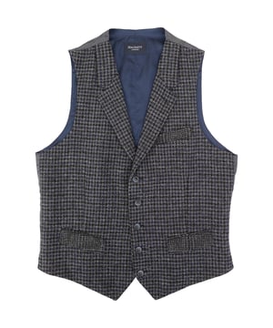 Add heritage charm to your wardrobe with this distinguished Houndstooth Tweed Waistcoat from Hackett London. Crafted in Romania with a meticulous eye for detail, this piece effortlessly blends traditional British tailoring with contemporary flair.

Color: Grey/Multi – featuring a classic houndstooth pattern with subtle color accents for added depth

Material:

Shell: 100% Wool – rich in texture and warmth, perfect for cooler seasons

Lining: 100% Rayon – soft and breathable for comfortable all-day wear

Craftsmanship: Proudly made in Romania with expert tailoring and fine finishing touches

Ideal for layering under a blazer or pairing with chinos for a polished smart-casual look, this waistcoat is a refined staple for the modern gentleman.