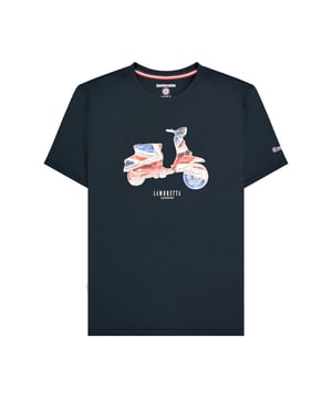 100% Cotton. Design: Embroidered Logo, Printed, Scooter, Text. Neckline: Crew Neck. Sleeve-Type: Short-Sleeved. Branded Tab. Fit: Big & Tall. Please Note: Keep Away From Fire. S: 38 in. M: 40 in. L: 42 in. XL: 44 in. XXL: 46 in. 3XL: 48 in. 4XL: 50 in.