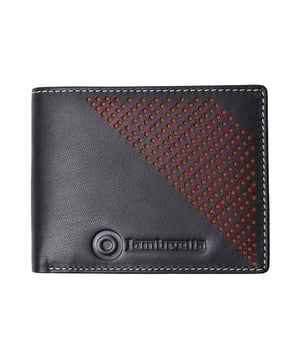 100% Leather. Width: 12cm. Height: 9cm. Design: Embossed, Logo, Punched. Compartments: 1 Main Compartment, Multiple Card Slots. Pockets: 1 Coin Pocket. Fabric Technology: RFID Blocking.
