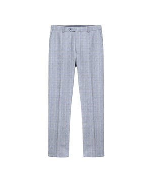 80% Polyester, 20% Rayon. Ontwerp: Prince Of Wales Ruit. Sluiting: Knop, Haak. Ceintuurlussen. Zakken: 2 Zijzakken, 2 Achterzakken, Met Knopen. Pasvorm: Slank Aangepast. Opmerking: Houdt Uit De Buurt Van Vuur.