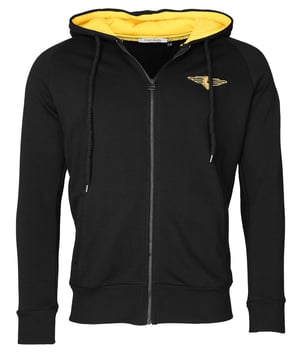 Die Kapuzenjacke hat das typische Top Gun Patch auf dem linken Oberarm. Der elastische Strick am Ärmelabschluss und am Bund sorgen für eine ideale Passform. Die weiche Kapuze kann über den Kordelzug justiert werden.
