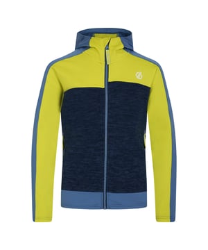 De Dare 2b Thriving II Core Stretch. Gemaakt van super stretch gerecyclede stof, zullen kleintjes klaar zijn voor avonturen zonder beperkingen. De kinderjas met ritssluiting heeft fleece panelen voor behaaglijke warmte. De natuurlijke antibacteriële geurbehandeling houdt ze fris. De essentiële capuchon en handzakken met rits zijn toegevoegd voor nog meer bescherming. Afgewerkt met UV50+ bescherming. Materiaal: 95% Polyester, 5% Elastaan. Ref: DKL390XAP.
