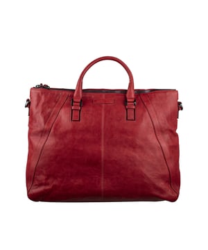 Bolso tote Jimmy Choo en piel roja.Asas de piel roja.Cierre de cremallera.Parche de cuero rojo logotipo en el centro.Bandolera extraíble.Dimensiones: 45 x 34 x 14 cm.Made in Italy.