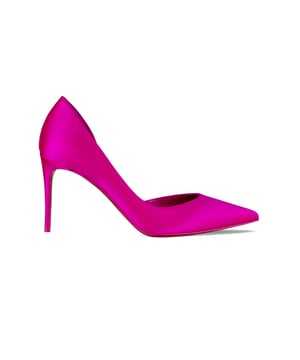 Zapatos de tacón Christian Louboutin Iriza 85.Satén rosa.Punta afilada.Tacón de aguja de 8,5 cm.Suela roja.Made in Italy.
