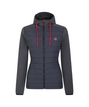 The Dare 2b Notion Hybrid. You'll stay comfy and warm with the cotton fabric and recycled insulation. The hiking jacket comes with ripstop fabric to the front, creating lasting wear. The bulk-free sleeves keep you moving with ease. Finished with an adjustable hood. Material: 100% Polyester. Ref: DWN449R39.