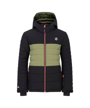 The Dare 2b Cheerful III Jacket is meticulously designed to provide optimal comfort and protection on the slopes. Crafted from recycled waterproof and breathable stretch fabric, this ski jacket guarantees superior performance. Critically taped seams ensure waterproof protection where it's needed most, keeping them dry in all conditions. The recycled high-warmth padding and recycled polyester lining with a scrim back panel, ensures cosiness on chilly days. Complete with ski-specific amenities such as a ski pass pocket and fixed snow skirt, it's perfect for carving down mountains. The jacket also features inner stretch cuffs for extra warmth, making it an essential companion for any skiing adventure. Material: 100% Polyester. Ref: DKP4292G3.