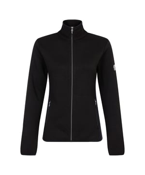 The Dare 2b Glissade Sweater is crafted from polyester textured pattern fabric delivering durability and style. With core stretch side panels, this sweater ensures maximum flexibility and freedom of movement during your skiing adventures. The stretch binding at the collar, cuffs and hem provides a snug and secure fit and blocks out the cold weather. This women's ski jumper will make a statement on and off the slopes. Material: 98% Polyester, 2% Elastane. Ref: DWA731800.