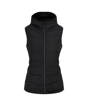 The Dare 2b Complicate II Gilet is made from recycled polyester sheen fabric with a water-repellent finish, delivering comfort and style. The recycled high-warmth insulation provides excellent thermal efficiency, keeping you cosy in colder conditions. The padded silhouette design keeps you on trend, making it perfect for city exploring. Featuring a grown-on hood, this bodywarmer offers extra protection from the elements. Keep your essentials secure with the two lower pockets. Material: 100% Polyester (Recycled). Ref: DWB325800.