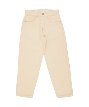 100% organic cotton. Raeyâ€™s black jeans have a relaxed fit that sits low on the waist, evoking the labelâ€™s laid-back vision. Theyâ€™re made from rigid organic-cotton denim with cropped carrot-fit legs. Raey fuses sharp silhouettes with luxury fabrics to create clean, minimal and effortless pieces for contemporary women as featured in Marie Claire, Elle and Stella.