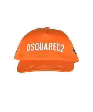 Gorra de algodón naranja Dsquared2.Logotipo blanco impreso en el centro.Inscripción negra en el lateral.Inscripción bordada en negro en la espalda.Gorra ajustable.Made in Italy.