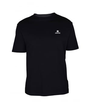 Zwart katoenen Bar Club Amiri T-shirt.Wit logo van het merk op de borst.Wit logo op de achterkant met twee horizontale strepen.Ronde hals.Korte mouwen.Made in Italy.