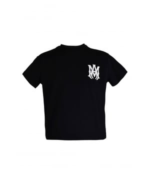 Camiseta Amiri de algodón negro.Logotipo MA blanco impreso en el pecho.Logotipo Amiri blanco impreso en la espalda.Manga corta.Made in Italy.