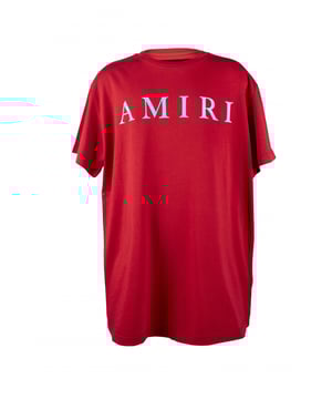 Rood T-shirt van Amiri-katoen.Blauwe logoprint in het midden.Korte mouwen.Gemaakt in Italië.