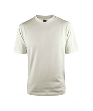 Camiseta Heron Preston de algodón blanco. HPNY  bordado en negro en el cuello.Parche con logotipo en la espalda.Cuello redondo.Mangas cortas.Corte recto.100% algodón.