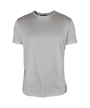 Camiseta Loro Piana de algodón gris ceniza.Cuello redondo.Mangas cortas. Made in Italy.