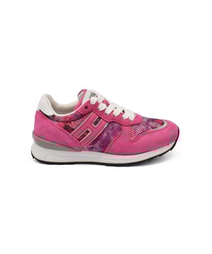 Hogan sneakers van roze suède.Rubberen zool.Gemaakt in Italië.