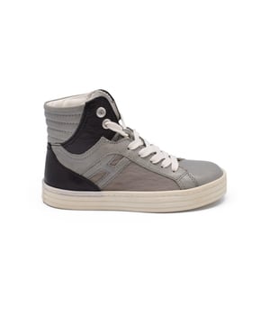 Sneakers aufsteigend Hogan schwarz und grau aus Leder und Wildleder.- Gummisohle.Made in Italy.