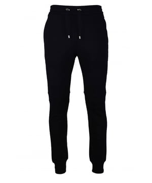 Zwart Balmain joggingpak van katoen.Achterzak met wit  B -logo.Elastische taille met trekkoorden.Geribbelde randen.Zijzakken.
