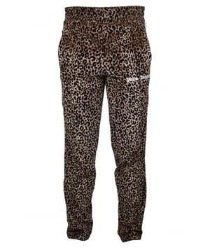 Pantalones de chándal Palm Angels.Estampado de leopardo. Rayas blancas y negras en los laterales.Logotipo blanco impreso en la parte delantera.Cintura elástica.Dos bolsillos laterales.Corte recto.100% algodón.