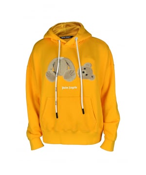 Sudadera amarilla Palm Angels.Sudadera con capucha blanca con cordón.Estampado Teddy Bear de la firma.Logotipo blanco de Palm Angels en la parte delantera.Bolsillo tipo canguro en la parte delantera.Bordes acanalados.100% algodón.Made in Italy.