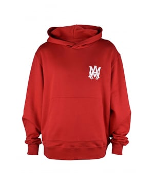 Sudadera con capucha Amiri de algodón rojo.Logotipo «MA» blanco impreso en la parte delantera.Logotipo «Amiri» blanco estampado en la espalda.Puños de canalé.Bolsillo delantero tipo canguro.Made in Italy.