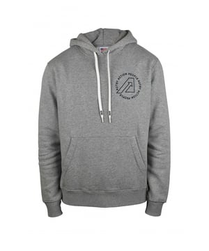 Sudadera con capucha gris Autry.Logotipo azul marino estampado en el pecho y la espalda.Capucha con cordones con logotipo.Bolsillo canguro.Mangas largas.Bordes de canalé.100% algodón.