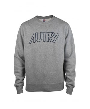 Sudadera Autry de algodón gris.Cuello redondo.Logotipo con contorno azul bordado en la parte delantera.Corte regular.Mangas largas.Bordes de canalé.100% algodón.